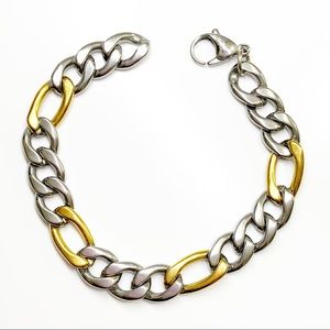 Macy’s Stainless Steel Gold Chain Link Bracelet